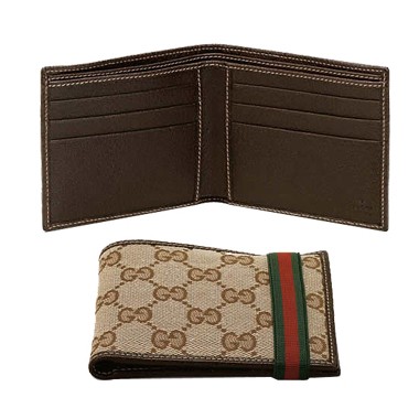 Brun Gucci Bi-plis Portefeuille De Base